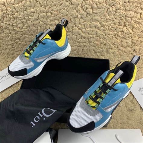 dior b22 blue and yellow trainer|Dior b22 black price.